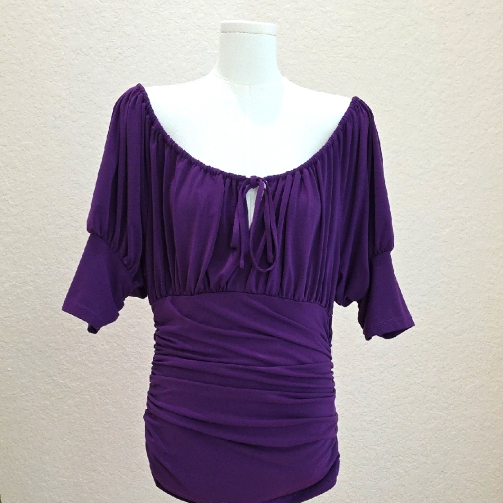 Like New - Shape FX Purple Off The Shoulder Women's Top Small